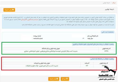 نتیجه نهایی کنکور کارشناسی ارشد