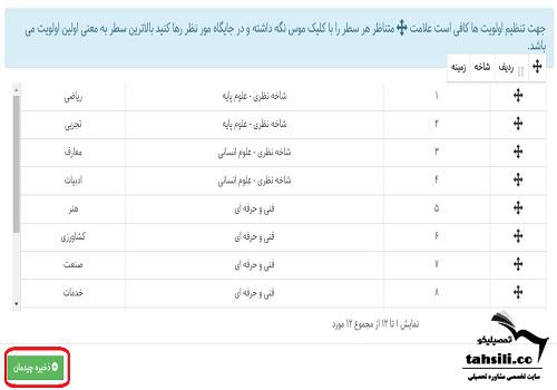 راهنمای تصویری نحوه تکمیل فرم هدایت تحصیلی در سامانه همگام