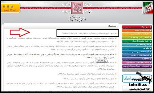 اعلام نتایج نهایی کنکور 