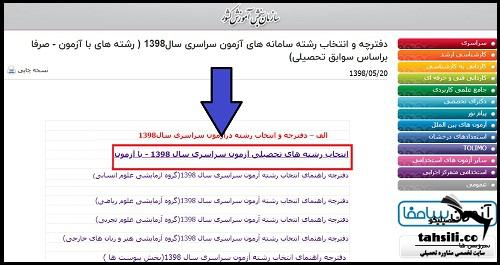 انتخاب رشته کنکور ۱۴۰۱ 