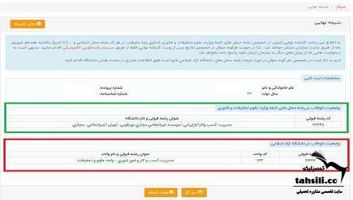 نتایج ارشد دانشگاه آزاد