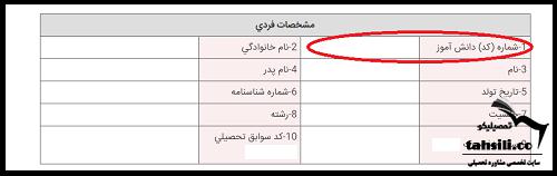 کد دانش اموزی چیست 